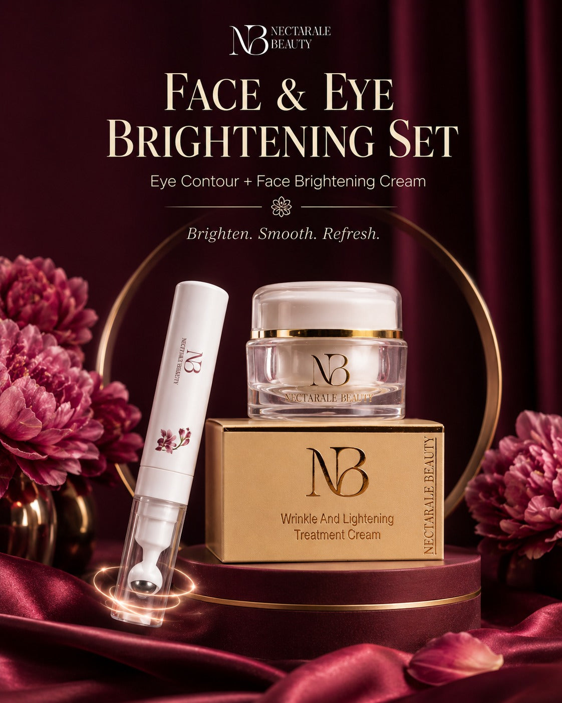 Face & Eye Brightening Set - Eye Contour + Whitening Cream